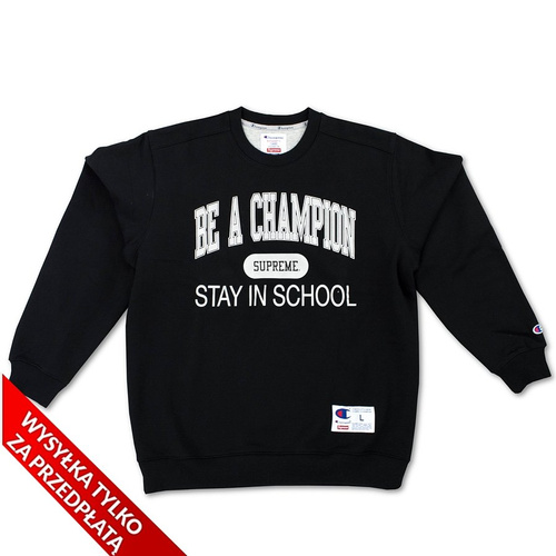 Bluza męska Supreme x Champion crewneck Stay In School black