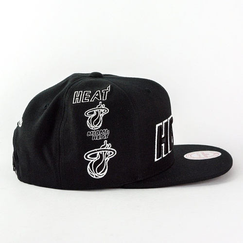 Mitchell and Ness snapback Team Logo History Miami Heat black