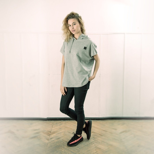 Bluza damska z kapturem MLimited bezrękawnik Leather Patch WMNS Vest Hoody grey heather