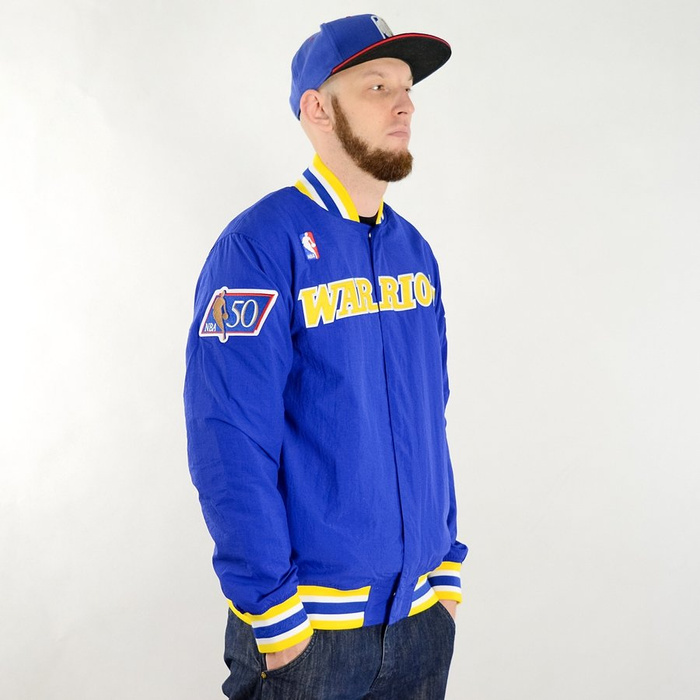 Mitchell and Ness Authentic Warm Up Jacket Golden State Warriors royal / yellow