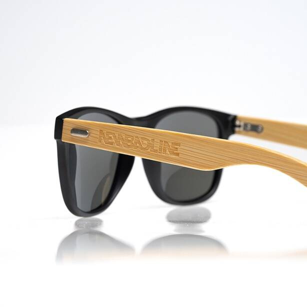 NewBadLine sunglasses Classic Wood polarized black - wood mat blue mirror 01-53