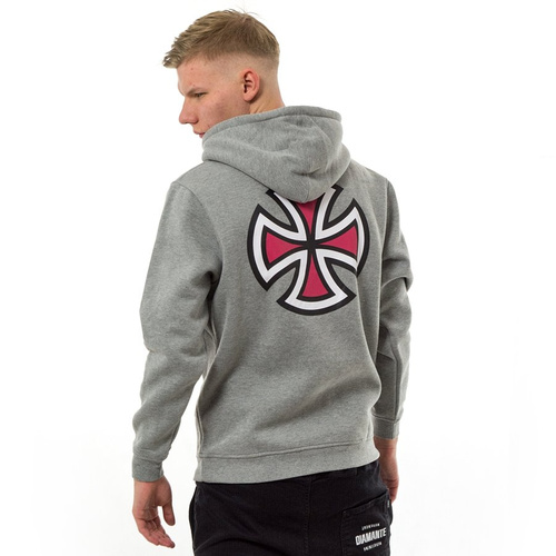 Independent sweatshirt Hood Bar Cross dark grey heather