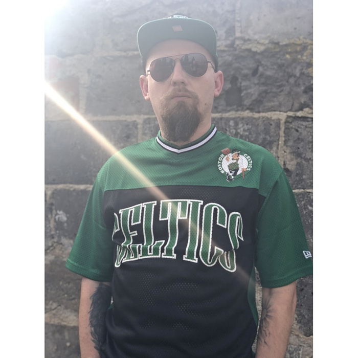 New Era koszulka męska NBA Boston Celtics Arch Graphic Oversized Mesh black-green