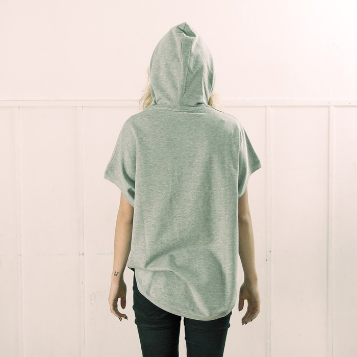 Bluza damska z kapturem MLimited bezrękawnik Leather Patch WMNS Vest Hoody grey heather