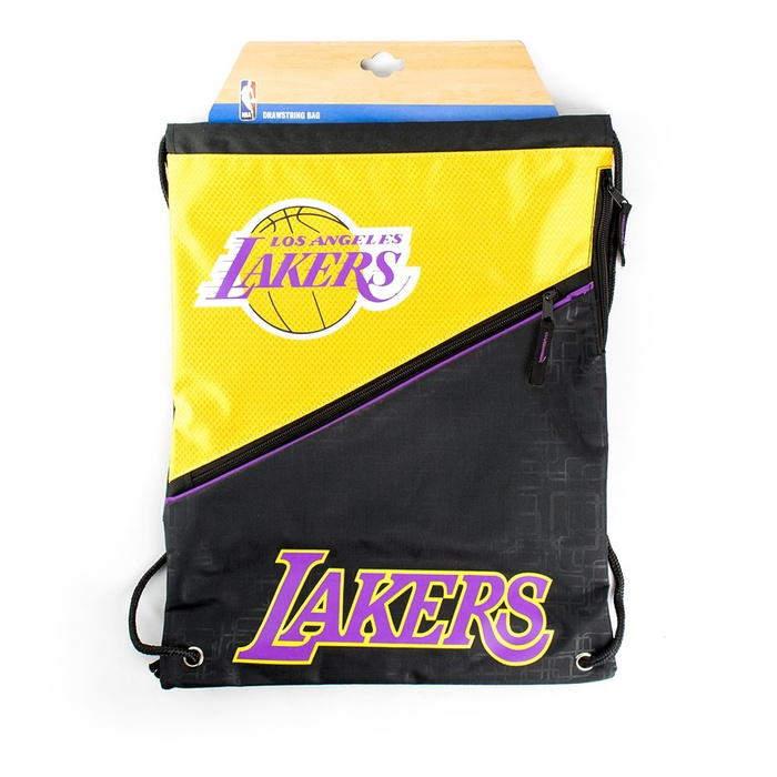 Worek Forever Collectibles gymbag Diagonal Zip Drawstring Los Angeles Lakers black / yellow