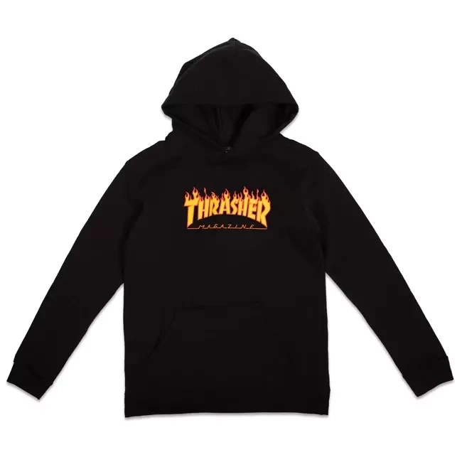 Thrasher Magazine Bluza dziecięca z kapturem hoodie Kids Flame Logo black