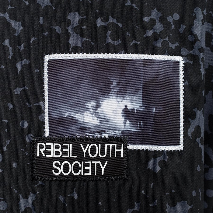 Bluza męska Cayler and Sons BL oversized crewneck Series black camo / grey