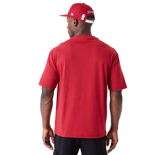 New Era koszulka męska NBA Large Wordmark Miami Heat Oversized T-Shirt red