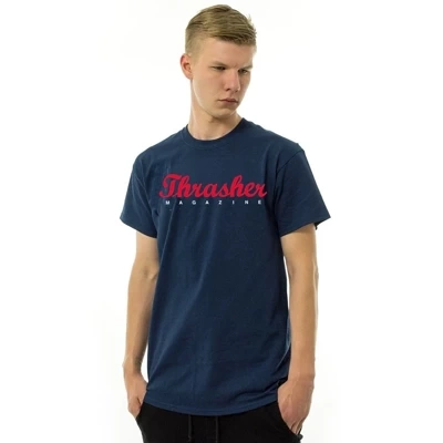 Thrasher Magazine t-shirt Script navy blue