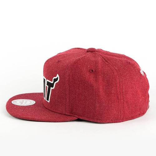 Czapka Mitchell and Ness snapback Team Heather Miami Heat burgundy