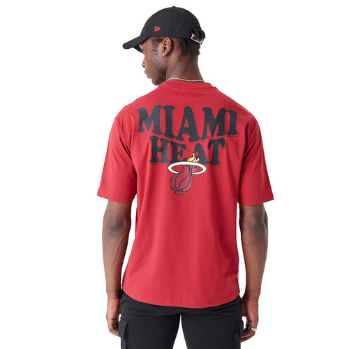 New Era t-shirt Script Oversized NBA Miami Heat red