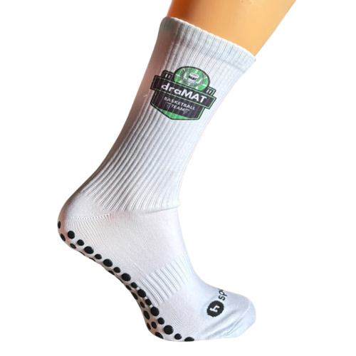 hSports x MAT Wear basketball socks draMAT Classic Logo white