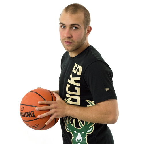 Koszulka męska New Era t-shirt NBA Team Vertical Logo Milwaukee Bucks black