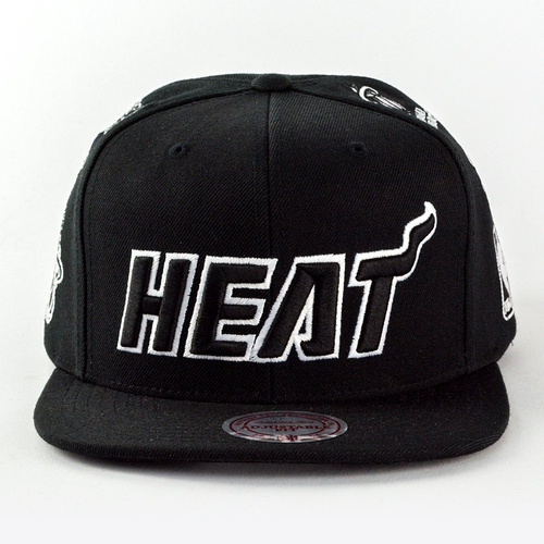 Mitchell and Ness snapback Team Logo History Miami Heat black