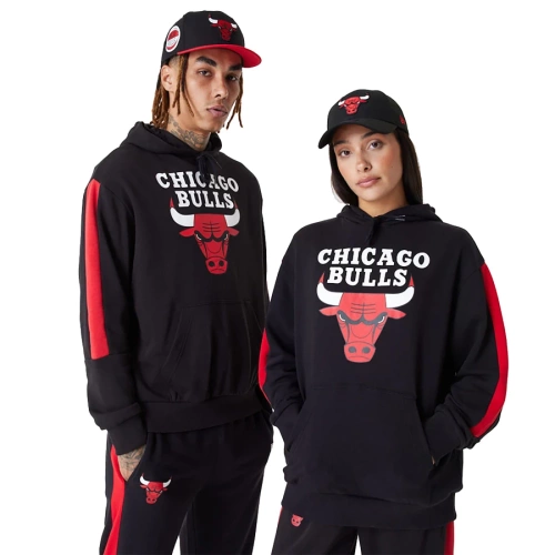 New Era bluza damska z kapturem Colour Block NBA Chicago Bulls black