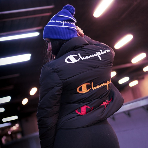 Kurtka zimowa damska Champion Reverse Weave Puffer Jacket black (112318/KK001)