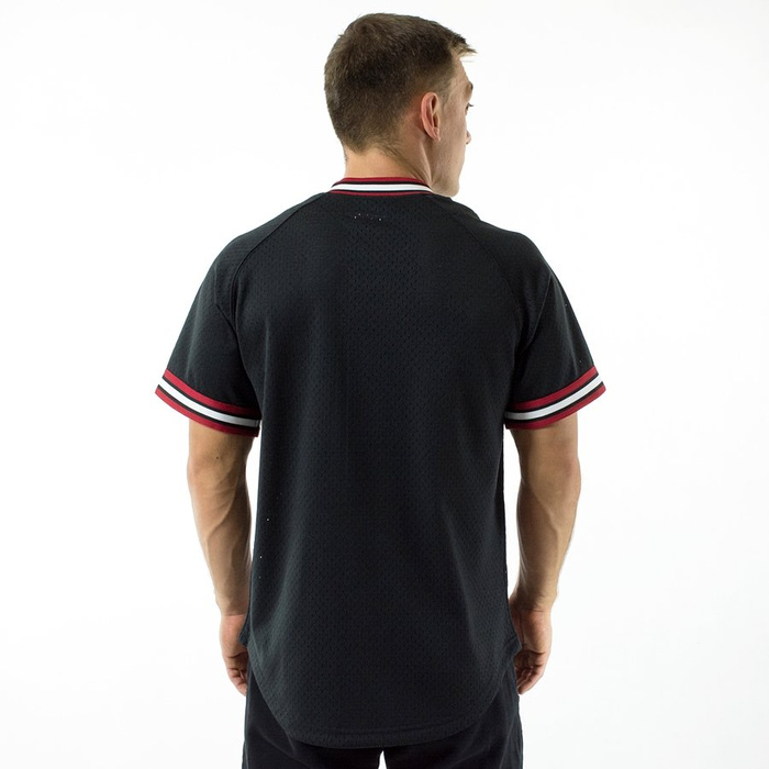 Koszulka męska Mitchell and Ness Seasoned Pro Mesh Button Front Chicago Bulls black
