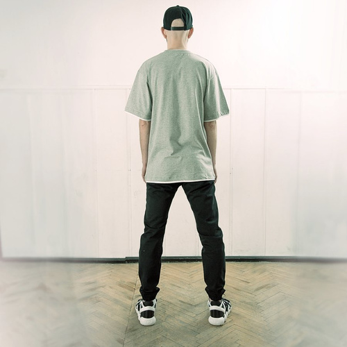 MLimited t-shirt Leather Patch Grey