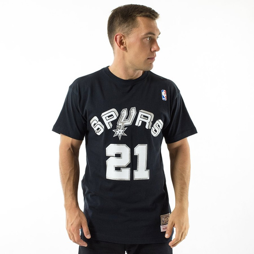 Koszulka męska Mitchell and Ness t-shirt Player Name & Number Traditional Tim Duncan San Antonio Spurs black