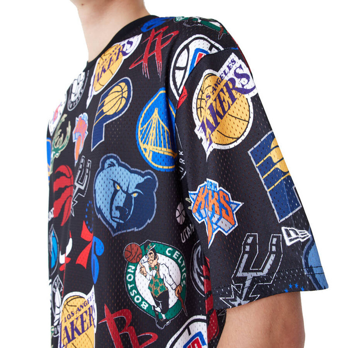 New Era t-shirt NBA All Over Print Oversized Mesh black