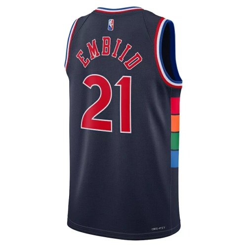 Nike koszulka koszykarska Swingman Jersey City Edition 75th NBA Philadelphia 76ers Joel Embiid navy (kolekcja młodzieżowa)