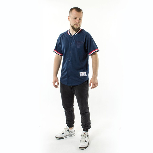 Mitchell and Ness Seasoned Pro Mesh Button Front Chicago Bulls navy