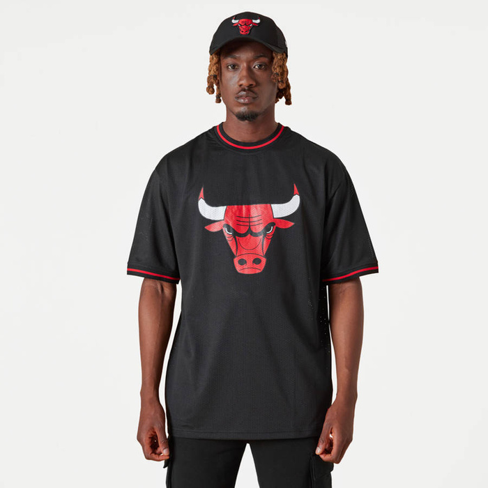 New Era t-shirt NBA Mesh Oversized Logo Chicago Bulls black