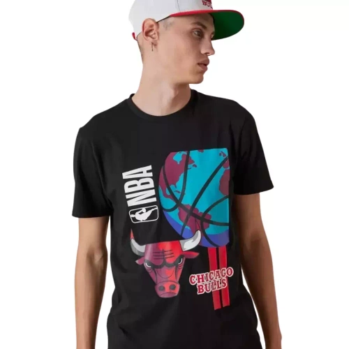 New Era koszulka męska Global Graphic Logo NBA Chicago Bulls black