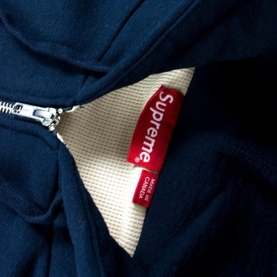 Supreme Arc Logo Thermal Zip Up Sweatshirt navy | CLOTHES