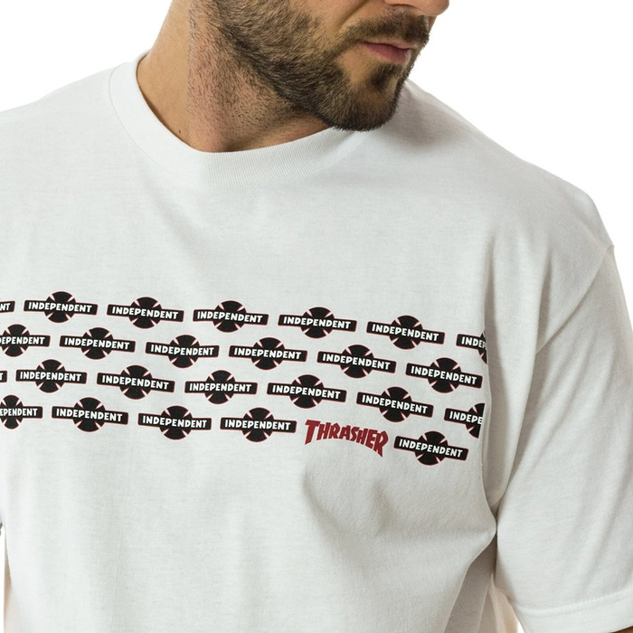 Koszulka męska Thrasher x Independent  t-shirt Pentagram white