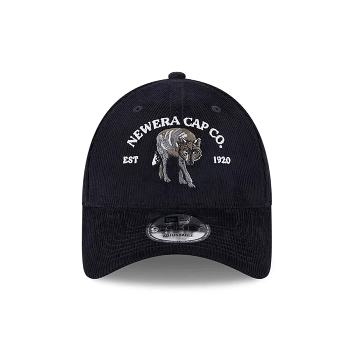 New Era cap 9FORTY Strapback Wolf Cord navy