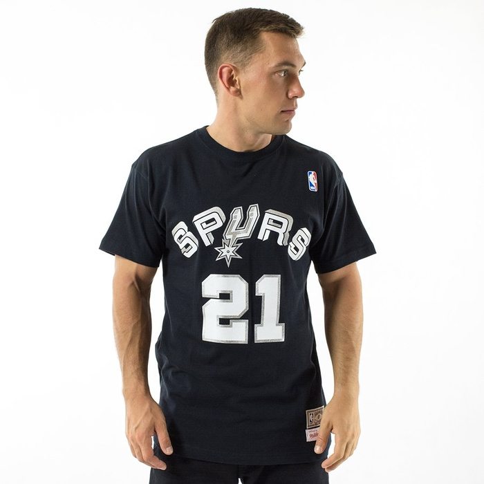 Koszulka męska Mitchell and Ness t-shirt Player Name & Number Traditional Tim Duncan San Antonio Spurs black