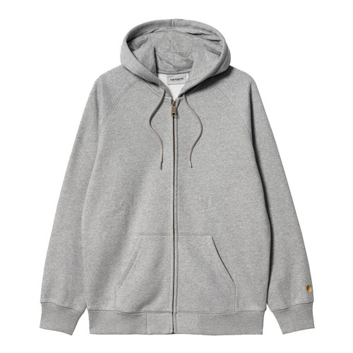 Carhartt WIP sweatshirt Hooded Zip Chase Jacket grey / gold