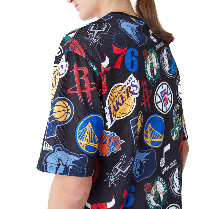 New Era t-shirt NBA All Over Print Oversized Mesh black