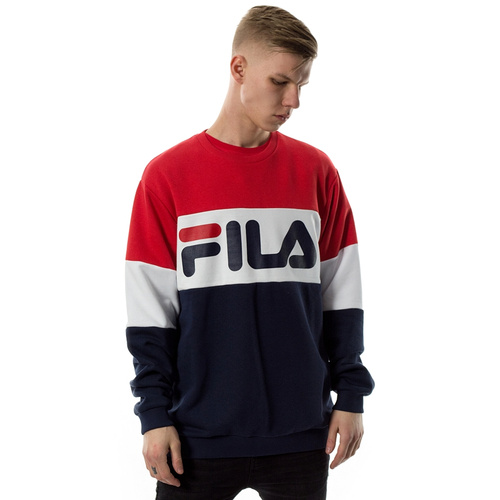 FILA sweatshirt crewneck Straight Blocked black iris / bright white / true red