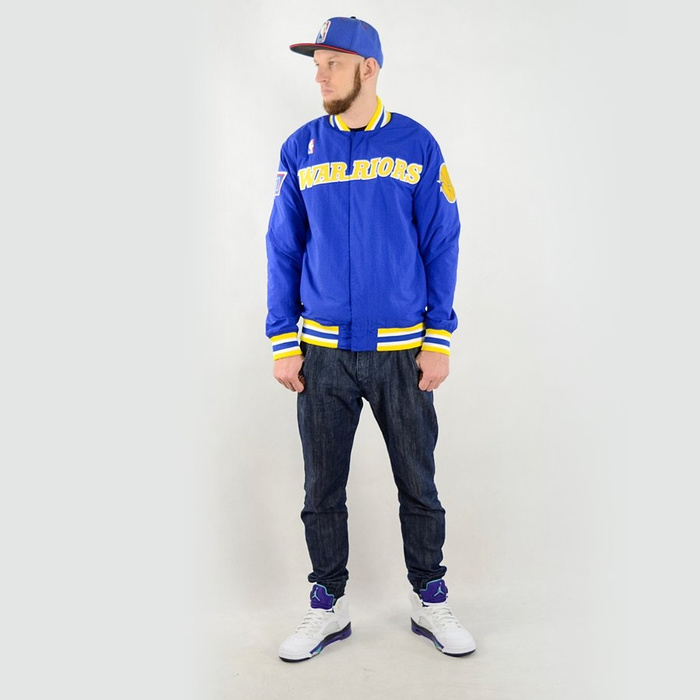 Mitchell and Ness Authentic Warm Up Jacket Golden State Warriors royal / yellow