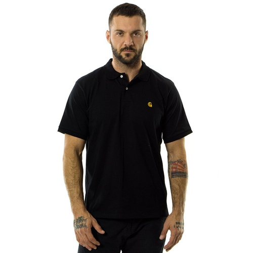 Koszulka męska Carhartt WIP Chase Polo black / gold