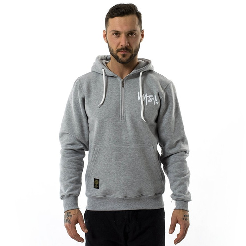 Bluza męska Mass Denim hoody Half Zip Signature Anniversary light heather grey