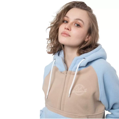 Fish Skateboards fleece Script blue / coffee