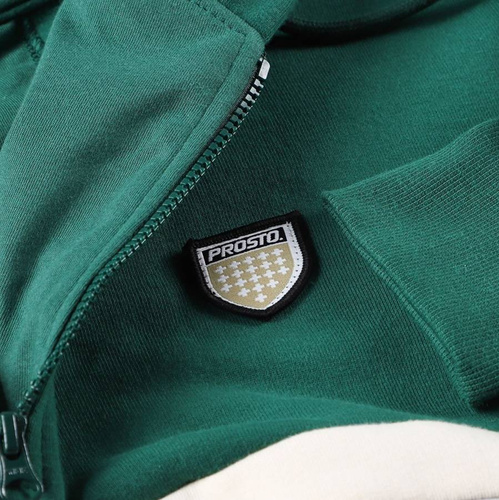 Prosto Klasyk sweatshirt half-zip hoodie Halftone dark green / grey
