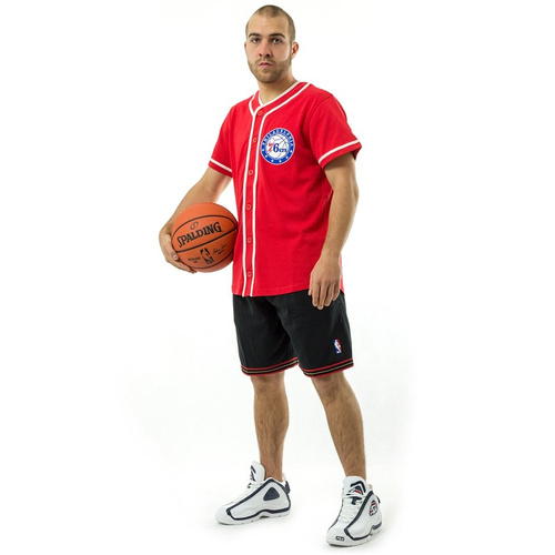 Koszulka męska New Era shooting shirt NBA Button Up Philadelphia 76ers red 