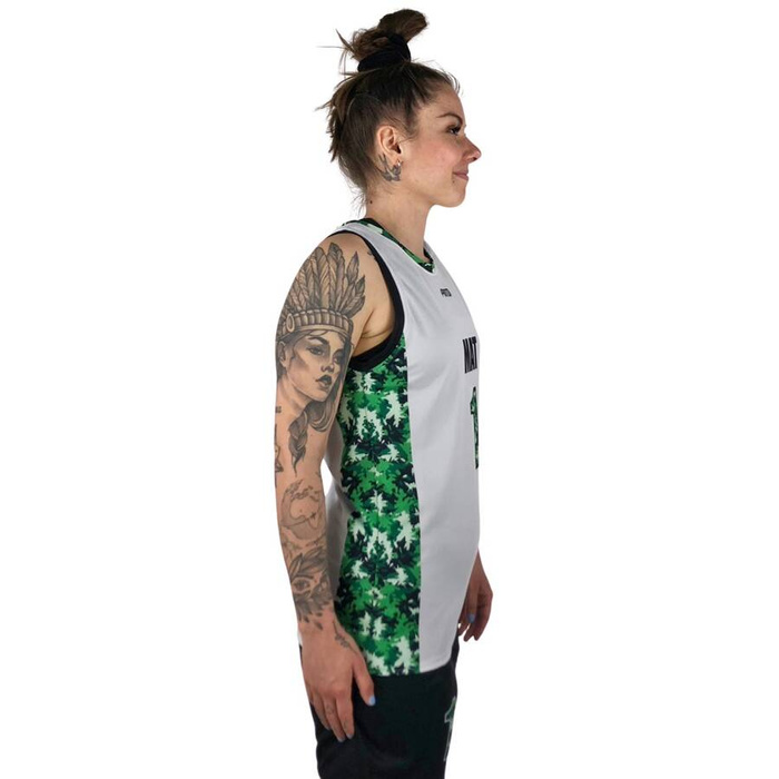 Proton x Melanżowe Akcesoria Tekstylne x MAT Wear dwustronny damski komplet koszykarski Bottle Camo white / black / camo