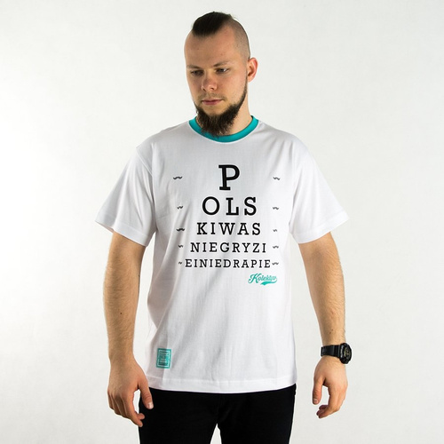 Polski Wąs t-shirt Optyk Badanie white
