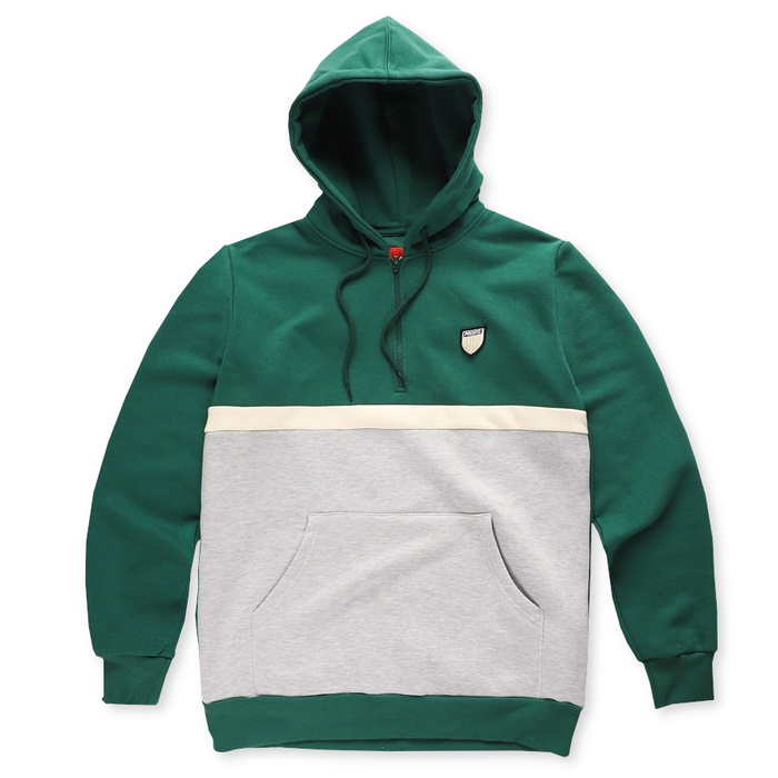 Bluza męska z kapturem Prosto Klasyk half-zip hoodie Halftone dark green / grey