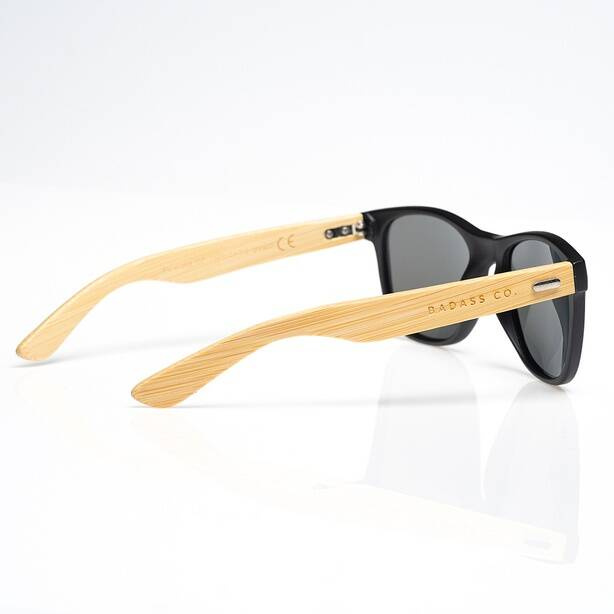 NewBadLine sunglasses Classic Wood polarized black - wood mat blue mirror 01-53
