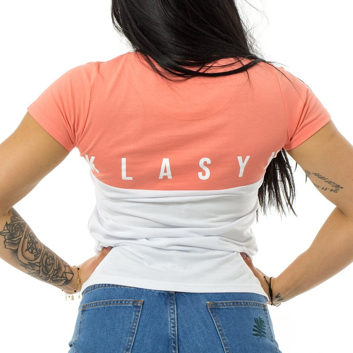 Koszulka damska Prosto Klasyk t-shirt Pudding pink / white