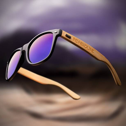 NewBadLine okulary przeciwsłoneczne Classic Wood polarized black - wood mat blue mirror 01-53