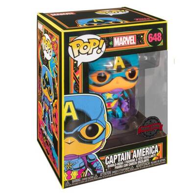 Funko Pop figurka kolekcjonerska Black Light Marvel Captain America 648 (special edition)