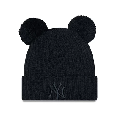 New Era czapka zimowa damska Double Pom Bobble Knit Beanie MLB New York Yankees black