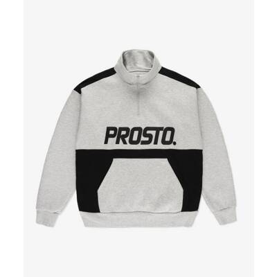 Prosto Klasyk bluza męska half zip crewneck Wulk grey/black